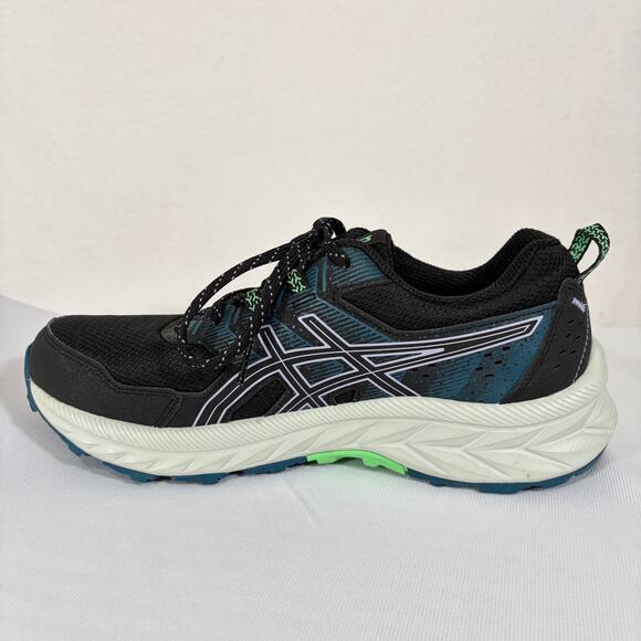 ASICS Running Shoes Womens 8.5 GEL-Venture 9 Black Blue Lace Up Trainer Sneakers - Picture 6 of 9